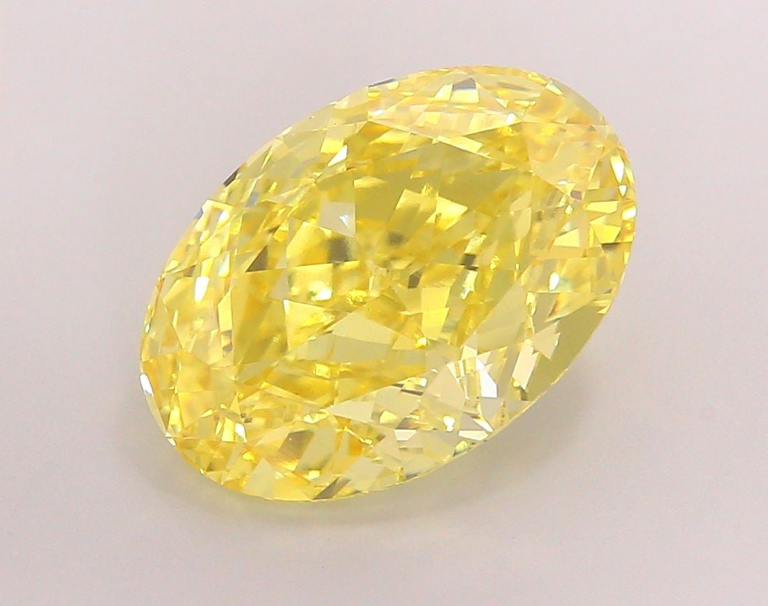 Loose Diamond - OVAL 8.01ct Fancy Vivid Yellow VS1: Loose Diamond - OVAL 8.01ct Fancy Vivid Yellow VS1 Source: This is a real non-mined Diamond that has been grown in a lab Shape: OVAL Carats: 8.01 Color: Fancy Vivid Yellow Certification: IGI Video: