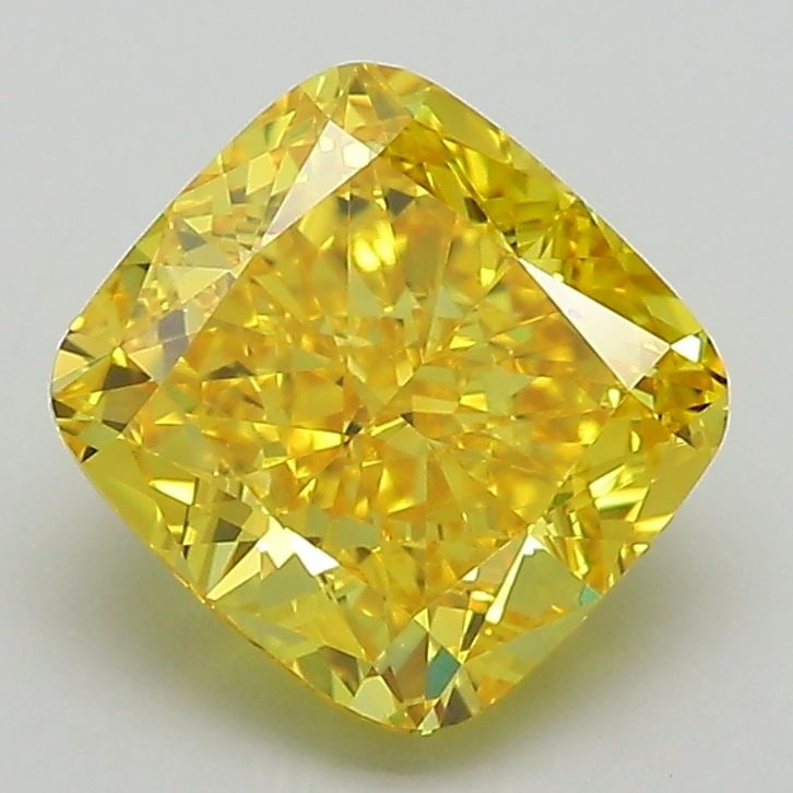 Loose Diamond - CUSHION MODIFIED 2.26ct Fancy Vivid Yellow VVS1: Loose Diamond - CUSHION MODIFIED 2.26ct Fancy Vivid Yellow VVS1 Source: This is a real non-mined Diamond that has been grown in a lab Shape: CUSHION MODIFIED Carats: 2.26 Color: Fancy Vivid Yellow Cer