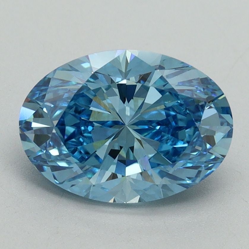 Loose Diamond - OVAL 2.03ct Fancy Vivid Blue VVS2: Loose Diamond - OVAL 2.03ct Fancy Vivid Blue VVS2 Source: This is a real non-mined Diamond that has been grown in a lab Shape: OVAL Carats: 2.03 Color: Fancy Vivid Blue Certification: IGI Video: