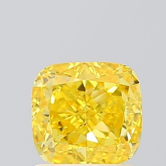 Loose Diamond - CUSHION MODIFIED 1.01ct Fancy Vivid Yellow VS1: Loose Diamond - CUSHION MODIFIED 1.01ct Fancy Vivid Yellow VS1 Source: This is a real non-mined Diamond that has been grown in a lab Shape: CUSHION MODIFIED Carats: 1.01 Color: Fancy Vivid Yellow Cert