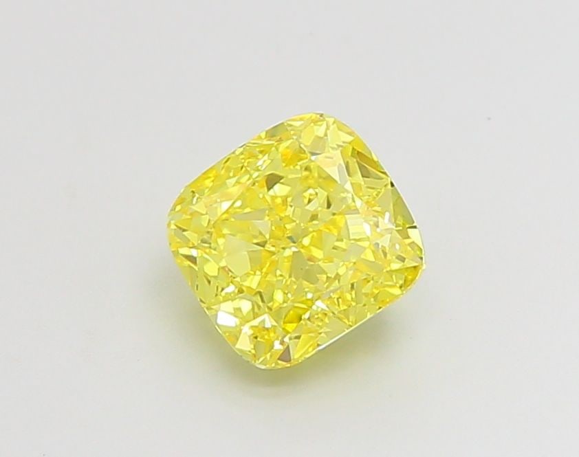 Loose Diamond - CUSHION MODIFIED 1.54ct Fancy Vivid Yellow VS1: Loose Diamond - CUSHION MODIFIED 1.54ct Fancy Vivid Yellow VS1 Source: This is a real non-mined Diamond that has been grown in a lab Shape: CUSHION MODIFIED Carats: 1.54 Color: Fancy Vivid Yellow Cert