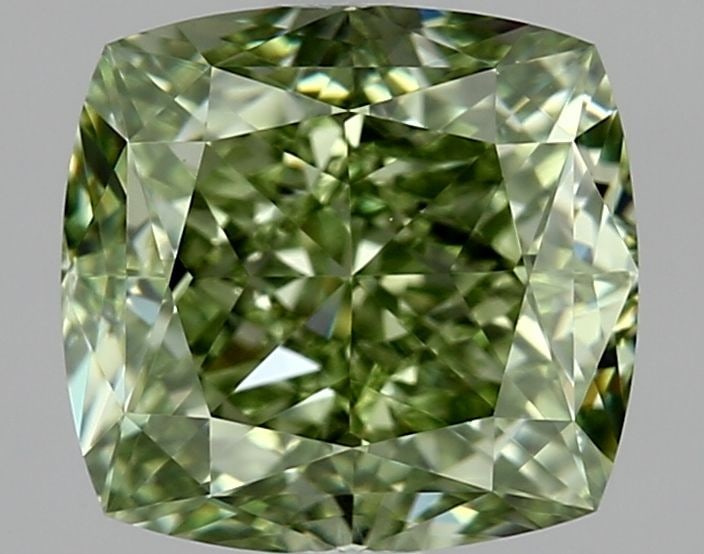 Loose Diamond - CUSHION MODIFIED 2.09ct Fancy Vivid Green VVS1: Loose Diamond - CUSHION MODIFIED 2.09ct Fancy Vivid Green VVS1 Source: This is a real non-mined Diamond that has been grown in a lab Shape: CUSHION MODIFIED Carats: 2.09 Color: Fancy Vivid Green Certi