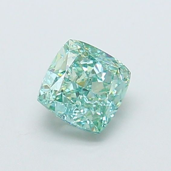 Loose Diamond - CUSHION MODIFIED 0.8ct Fancy Vivid Blueish Green VS1 (1 of 1)