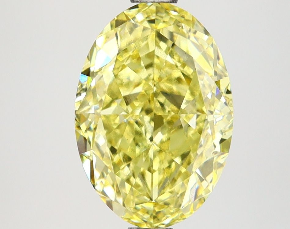 Loose Diamond - OVAL 2.62ct Fancy Vivid Yellow VS1: Loose Diamond - OVAL 2.62ct Fancy Vivid Yellow VS1 Source: This is a real non-mined Diamond that has been grown in a lab Shape: OVAL Carats: 2.62 Color: Fancy Vivid Yellow Certification: IGI Video: