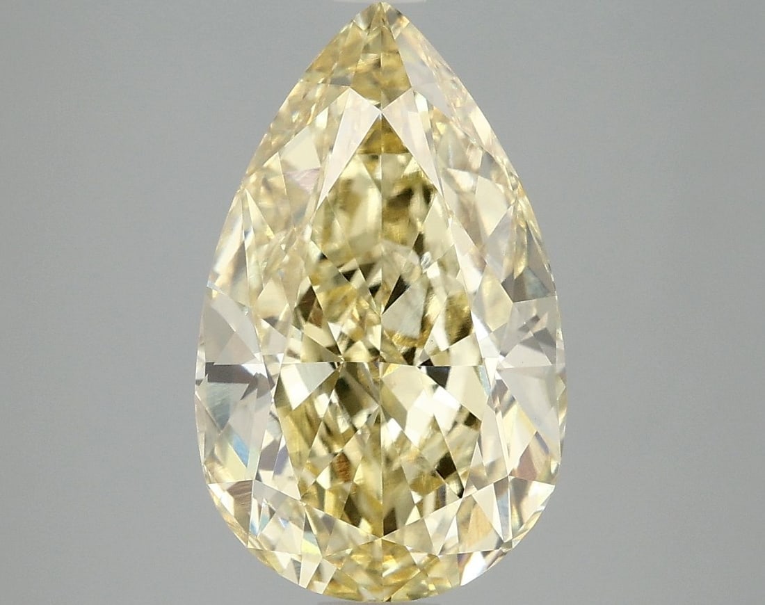 Loose Diamond - PEAR 5.06ct Fancy Intense Yellow VS1: Loose Diamond - PEAR 5.06ct Fancy Intense Yellow VS1 Source: This is a real non-mined Diamond that has been grown in a lab Shape: PEAR Carats: 5.06 Color: Fancy Intense Yellow Certification: IGI Video