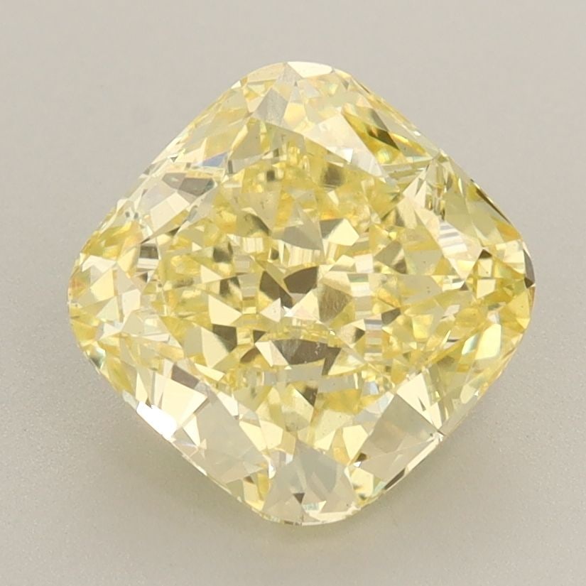 Loose Diamond - CUSHION MODIFIED 2.52ct Fancy Vivid Yellow VS1: Loose Diamond - CUSHION MODIFIED 2.52ct Fancy Vivid Yellow VS1 Source: This is a real non-mined Diamond that has been grown in a lab Shape: CUSHION MODIFIED Carats: 2.52 Color: Fancy Vivid Yellow Cert