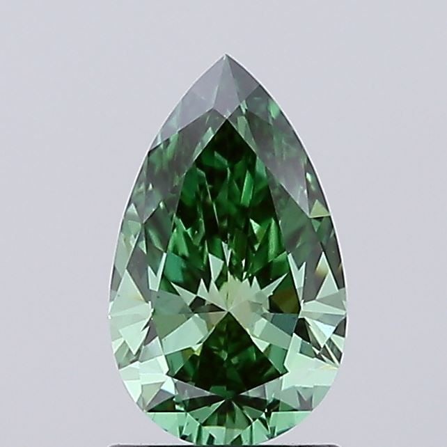 Loose Diamond - PEAR 1.05ct Fancy Vivid Green VS1: Loose Diamond - PEAR 1.05ct Fancy Vivid Green VS1 Source: This is a real non-mined Diamond that has been grown in a lab Shape: PEAR Carats: 1.05 Color: Fancy Vivid Green Certification: IGI Video: