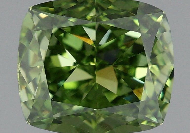 Loose Diamond - CUSHION MODIFIED 1.19ct Fancy Vivid Green VS2: Loose Diamond - CUSHION MODIFIED 1.19ct Fancy Vivid Green VS2 Source: This is a real non-mined Diamond that has been grown in a lab Shape: CUSHION MODIFIED Carats: 1.19 Color: Fancy Vivid Green Certif