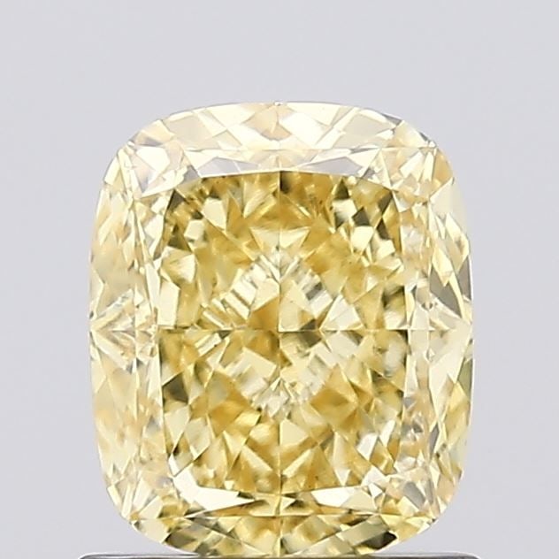 Loose Diamond - CUSHION MODIFIED 1.06ct Fancy Vivid Yellow VS1: Loose Diamond - CUSHION MODIFIED 1.06ct Fancy Vivid Yellow VS1 Source: This is a real non-mined Diamond that has been grown in a lab Shape: CUSHION MODIFIED Carats: 1.06 Color: Fancy Vivid Yellow Cert