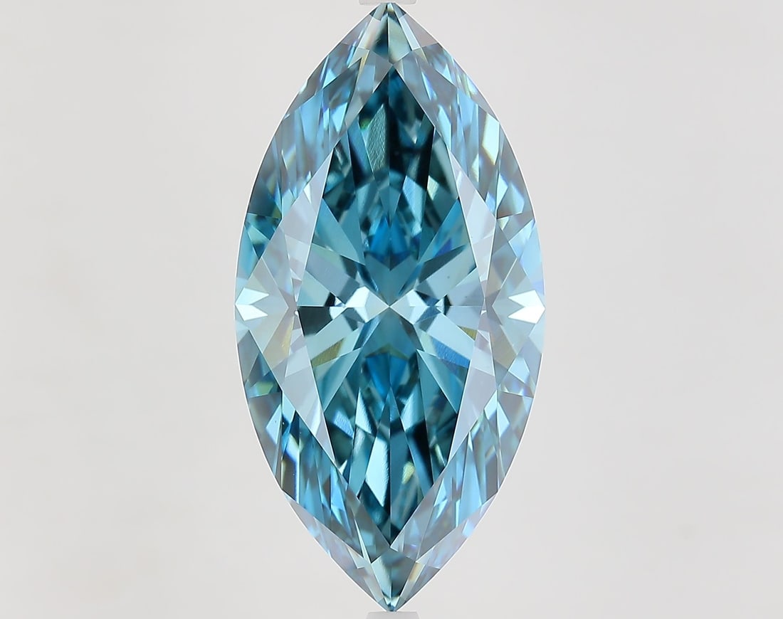 Loose Diamond - MARQUISE 10.31ct Fancy Vivid Blue VS2: Loose Diamond - MARQUISE 10.31ct Fancy Vivid Blue VS2 Source: This is a real non-mined Diamond that has been grown in a lab Shape: MARQUISE Carats: 10.31 Color: Fancy Vivid Blue Certification: IGI Vid