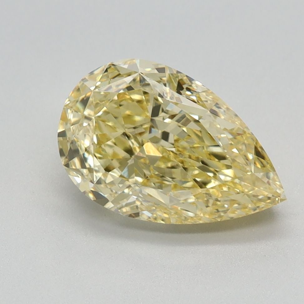 Loose Diamond - PEAR 1.69ct Fancy Vivid Yellow VS1: Loose Diamond - PEAR 1.69ct Fancy Vivid Yellow VS1 Source: This is a real non-mined Diamond that has been grown in a lab Shape: PEAR Carats: 1.69 Color: Fancy Vivid Yellow Certification: IGI Video: