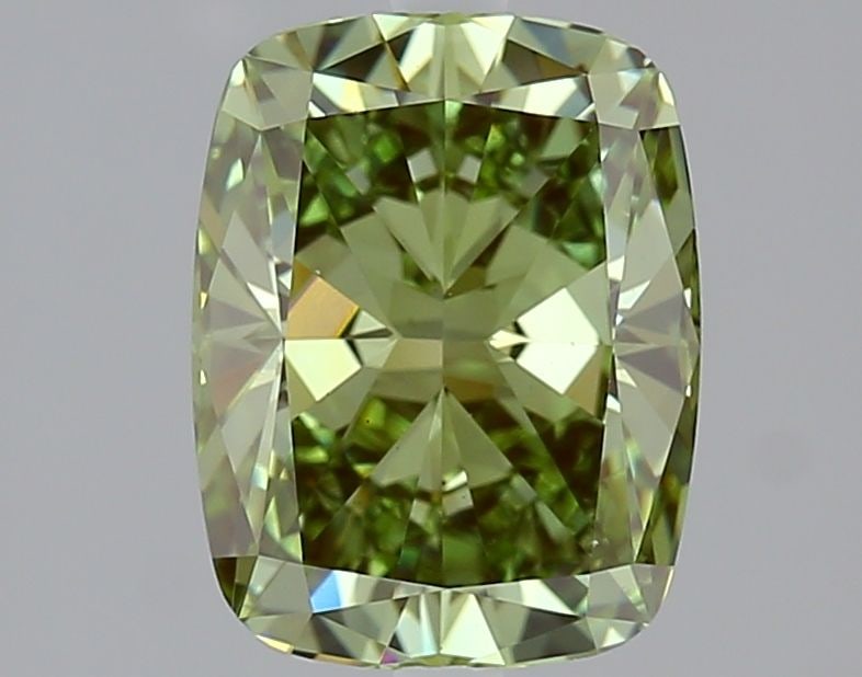 Loose Diamond - CUSHION MODIFIED 2.02ct Fancy Vivid Green VS1: Loose Diamond - CUSHION MODIFIED 2.02ct Fancy Vivid Green VS1 Source: This is a real non-mined Diamond that has been grown in a lab Shape: CUSHION MODIFIED Carats: 2.02 Color: Fancy Vivid Green Certif