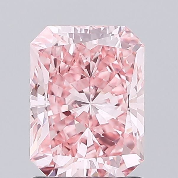 Loose Diamond - RADIANT 1.53ct Fancy Vivid Pink VS1: Loose Diamond - RADIANT 1.53ct Fancy Vivid Pink VS1 Source: This is a real non-mined Diamond that has been grown in a lab Shape: RADIANT Carats: 1.53 Color: Fancy Vivid Pink Certification: IGI Video: