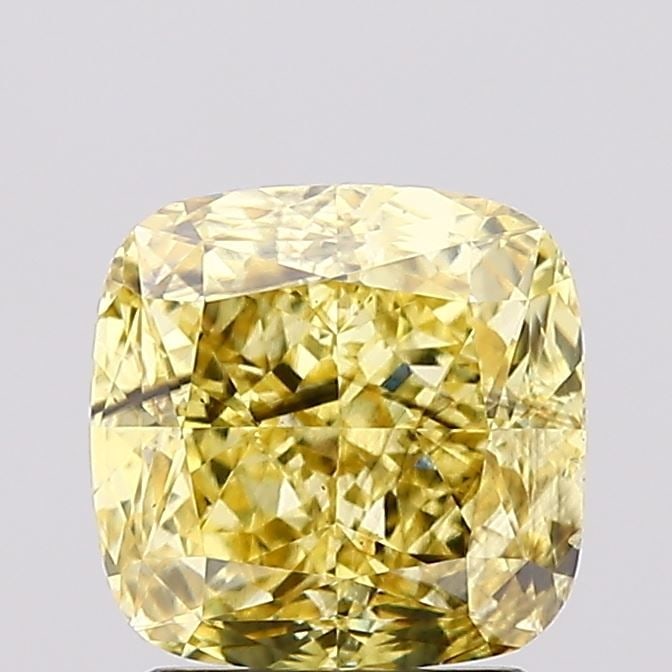 Loose Diamond - CUSHION MODIFIED 2.22ct Fancy Vivid Yellow SI1: Loose Diamond - CUSHION MODIFIED 2.22ct Fancy Vivid Yellow SI1 Source: This is a real non-mined Diamond that has been grown in a lab Shape: CUSHION MODIFIED Carats: 2.22 Color: Fancy Vivid Yellow Cert