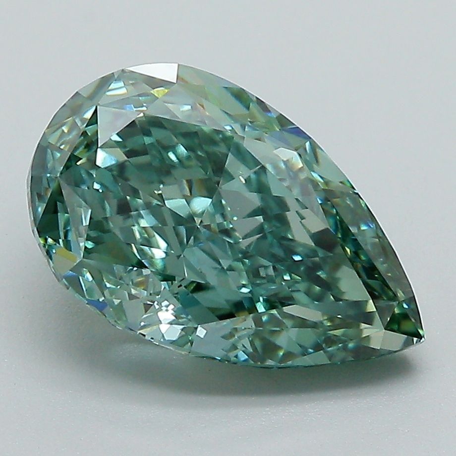 Loose Diamond - PEAR 3.63ct Fancy Vivid Green VVS2: Loose Diamond - PEAR 3.63ct Fancy Vivid Green VVS2 Source: This is a real non-mined Diamond that has been grown in a lab Shape: PEAR Carats: 3.63 Color: Fancy Vivid Green Certification: IGI Video: