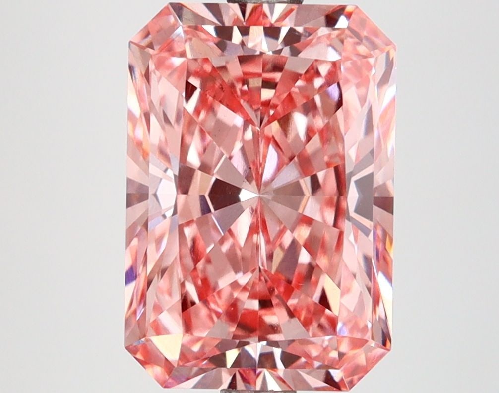 Loose Diamond - RADIANT 3.41ct Fancy Vivid Pink VS1: Loose Diamond - RADIANT 3.41ct Fancy Vivid Pink VS1 Source: This is a real non-mined Diamond that has been grown in a lab Shape: RADIANT Carats: 3.41 Color: Fancy Vivid Pink Certification: IGI Video: