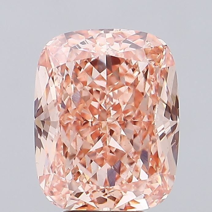 Loose Diamond - CUSHION MODIFIED 5.06ct Fancy Vivid Orangey Pink VS1: Loose Diamond - CUSHION MODIFIED 5.06ct Fancy Vivid Orangey Pink VS1 Source: This is a real non-mined Diamond that has been grown in a lab Shape: CUSHION MODIFIED Carats: 5.06 Color: Fancy Vivid Orang