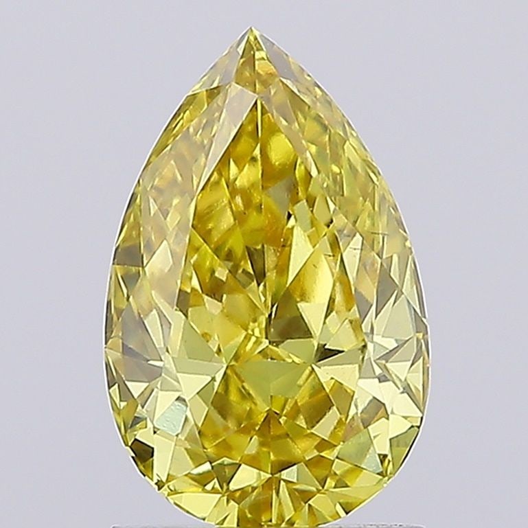 Loose Diamond - PEAR 1.51ct Fancy Vivid Yellow VS1: Loose Diamond - PEAR 1.51ct Fancy Vivid Yellow VS1 Source: This is a real non-mined Diamond that has been grown in a lab Shape: PEAR Carats: 1.51 Color: Fancy Vivid Yellow Certification: IGI Video: