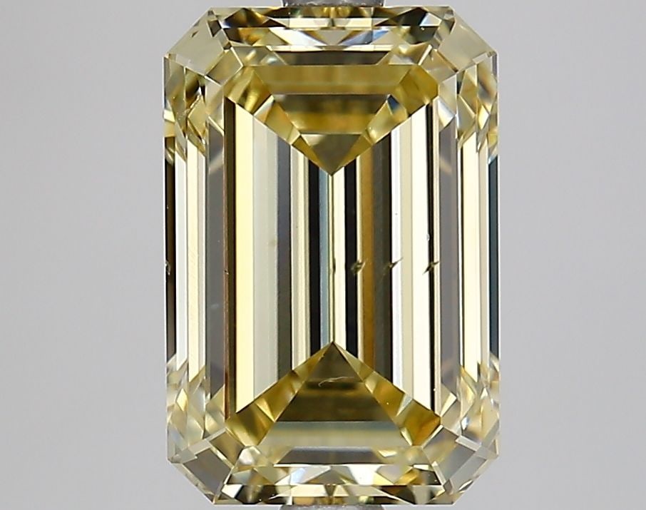 Loose Diamond - EMERALD 3.07ct Fancy Yellow SI1: Loose Diamond - EMERALD 3.07ct Fancy Yellow SI1 Source: This is a real non-mined Diamond that has been grown in a lab Shape: EMERALD Carats: 3.07 Color: Fancy Yellow Certification: IGI Video: