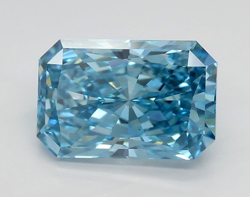 Loose Diamond - RADIANT 2.51ct Fancy Vivid Blue VS2: Loose Diamond - RADIANT 2.51ct Fancy Vivid Blue VS2 Source: This is a real non-mined Diamond that has been grown in a lab Shape: RADIANT Carats: 2.51 Color: Fancy Vivid Blue Certification: IGI Video: