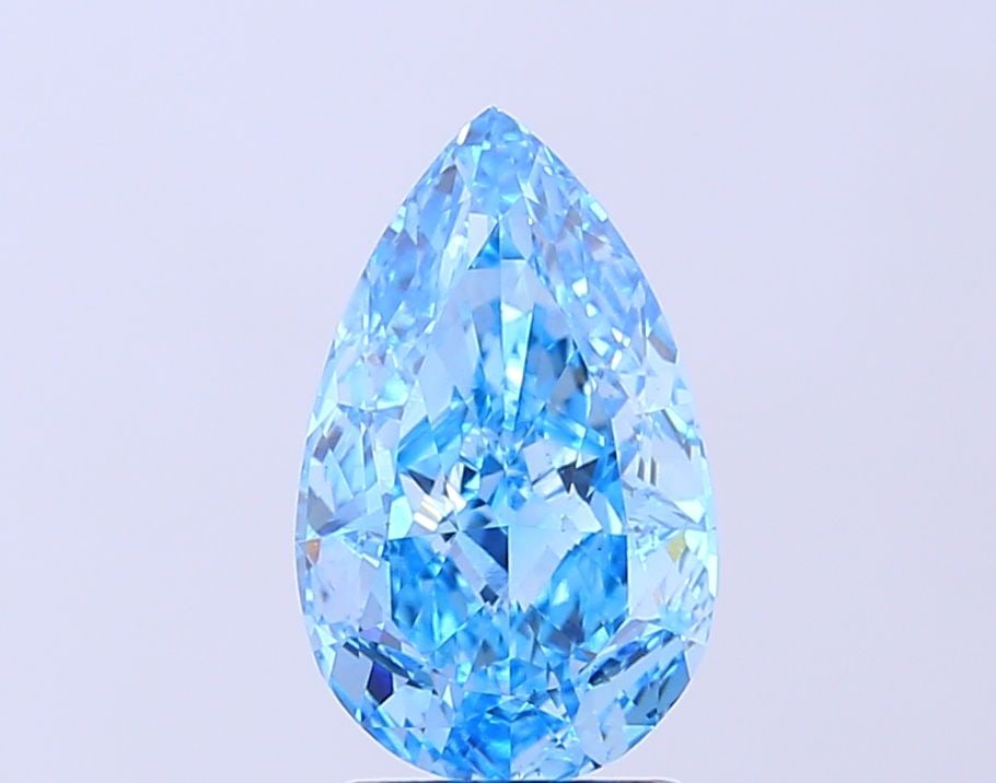 Loose Diamond - PEAR 2.51ct Fancy Vivid Blue VS1: Loose Diamond - PEAR 2.51ct Fancy Vivid Blue VS1 Source: This is a real non-mined Diamond that has been grown in a lab Shape: PEAR Carats: 2.51 Color: Fancy Vivid Blue Certification: IGI Video: