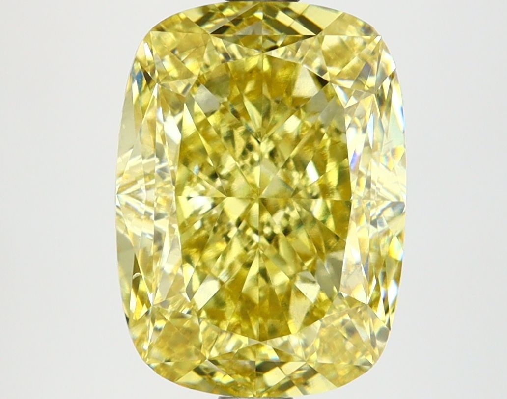Loose Diamond - CUSHION MODIFIED 4.61ct Fancy Vivid Yellow VS1: Loose Diamond - CUSHION MODIFIED 4.61ct Fancy Vivid Yellow VS1 Source: This is a real non-mined Diamond that has been grown in a lab Shape: CUSHION MODIFIED Carats: 4.61 Color: Fancy Vivid Yellow Cert