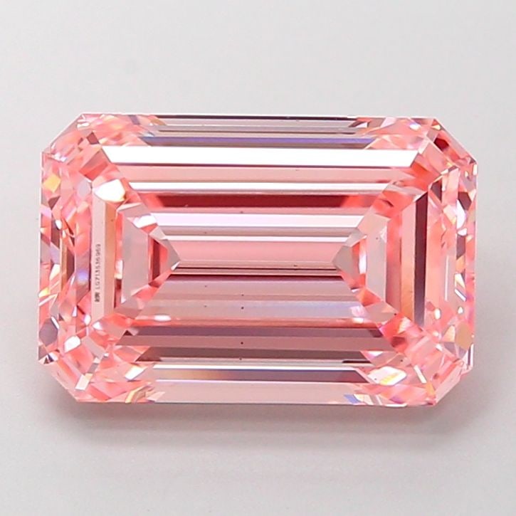 Loose Diamond - EMERALD 4.01ct Fancy Vivid Pink VS1: Loose Diamond - EMERALD 4.01ct Fancy Vivid Pink VS1 Source: This is a real non-mined Diamond that has been grown in a lab Shape: EMERALD Carats: 4.01 Color: Fancy Vivid Pink Certification: IGI Video: