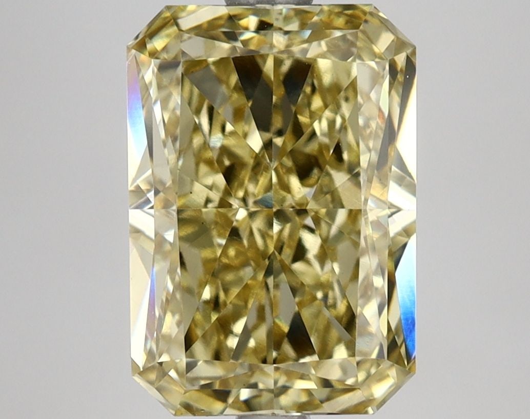 Loose Diamond - RADIANT 4.2ct Fancy Vivid Yellow VS1: Loose Diamond - RADIANT 4.2ct Fancy Vivid Yellow VS1 Source: This is a real non-mined Diamond that has been grown in a lab Shape: RADIANT Carats: 4.2 Color: Fancy Vivid Yellow Certification: IGI Video