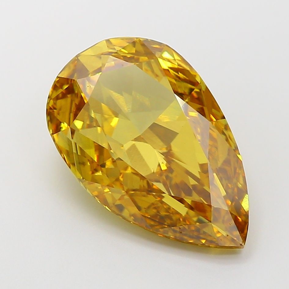 Loose Diamond - PEAR 7.01ct Fancy Vivid Brownish Yellow VS1 (1 of 1)