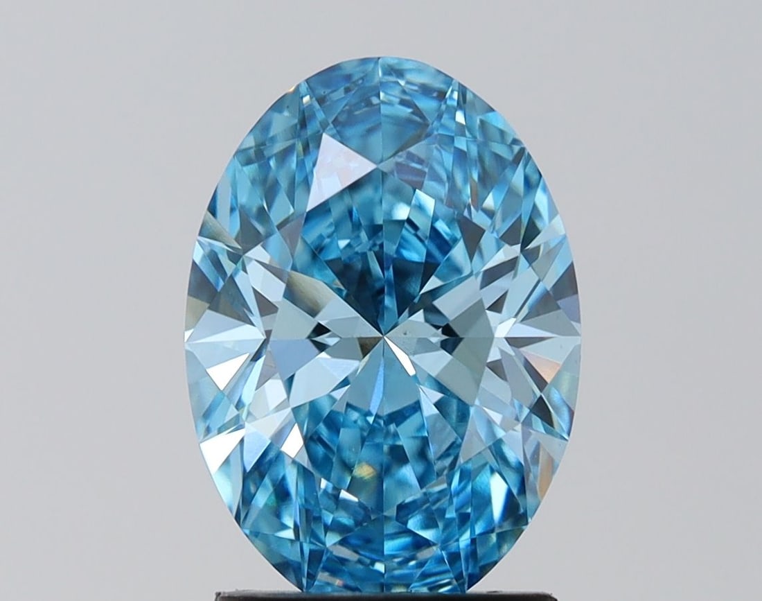 Loose Diamond - OVAL 2.27ct Fancy Blue VS1: Loose Diamond - OVAL 2.27ct Fancy Blue VS1 Source: This is a real non-mined Diamond that has been grown in a lab Shape: OVAL Carats: 2.27 Color: Fancy Blue Certification: IGI Video: