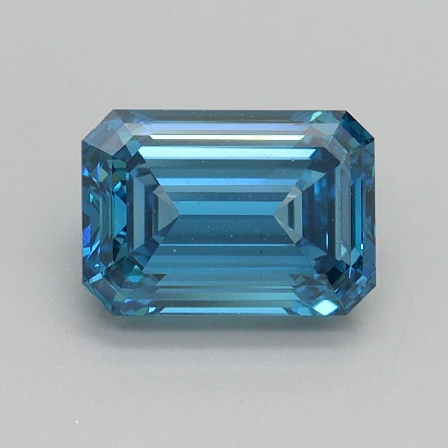 Loose Diamond - EMERALD 1.52ct Fancy Vivid Blue VS1: Loose Diamond - EMERALD 1.52ct Fancy Vivid Blue VS1 Source: This is a real non-mined Diamond that has been grown in a lab Shape: EMERALD Carats: 1.52 Color: Fancy Vivid Blue Certification: IGI Video: