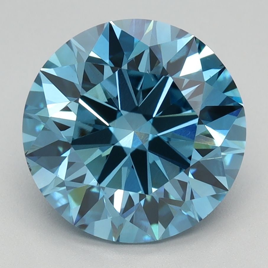 Ideal Loose Diamond - ROUND 3.01ct Fancy Vivid Blue VS1: Ideal Loose Diamond - ROUND 3.01ct Fancy Vivid Blue VS1 Source: This is a real non-mined Diamond that has been grown in a lab Shape: ROUND Carats: 3.01 Color: Fancy Vivid Blue Certification: IGI Video