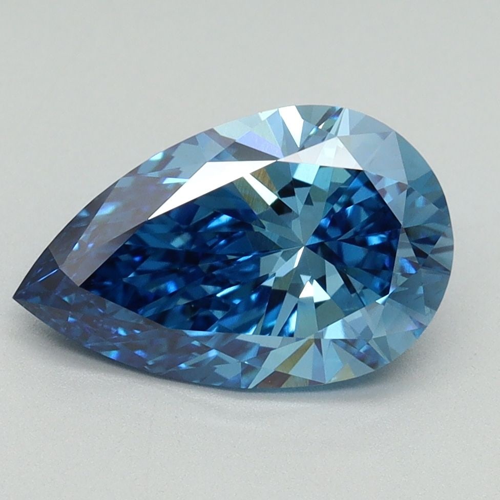 Loose Diamond - PEAR 2.17ct Fancy Vivid Blue VS1: Loose Diamond - PEAR 2.17ct Fancy Vivid Blue VS1 Source: This is a real non-mined Diamond that has been grown in a lab Shape: PEAR Carats: 2.17 Color: Fancy Vivid Blue Certification: IGI Video: