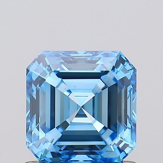 Loose Diamond - ASSCHER 1.03ct Fancy Vivid Blue VVS2: Loose Diamond - ASSCHER 1.03ct Fancy Vivid Blue VVS2 Source: This is a real non-mined Diamond that has been grown in a lab Shape: ASSCHER Carats: 1.03 Color: Fancy Vivid Blue Certification: IGI Video: