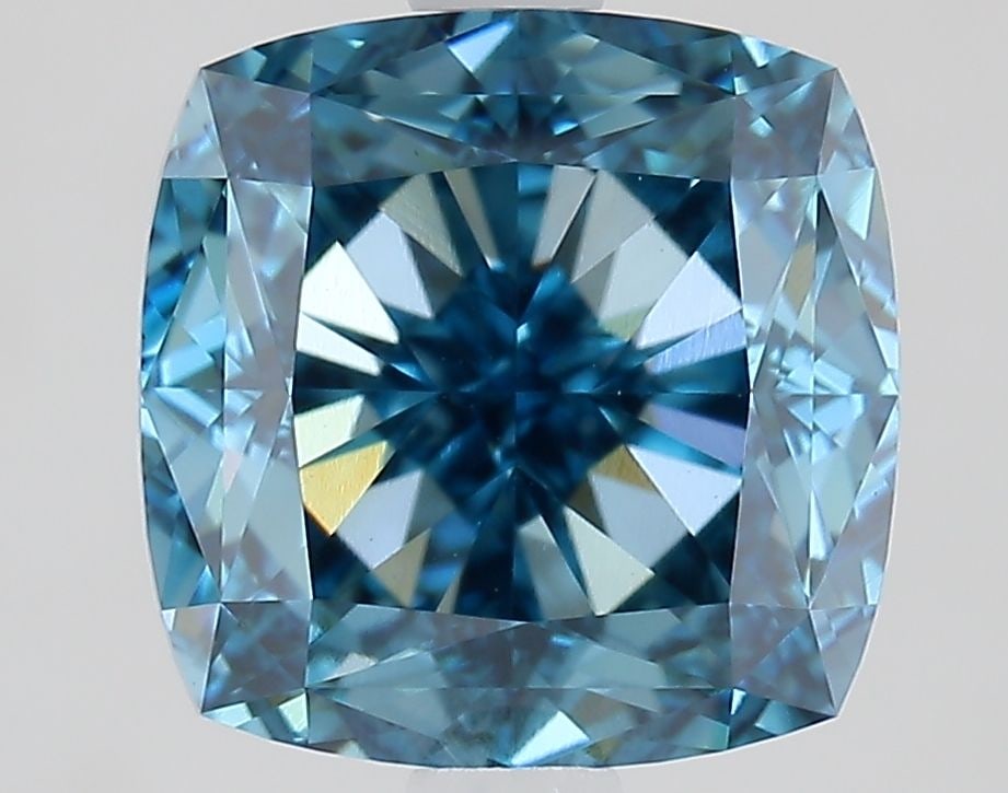 Loose Diamond - CUSHION MODIFIED 3.01ct Fancy Vivid Blue VS1: Loose Diamond - CUSHION MODIFIED 3.01ct Fancy Vivid Blue VS1 Source: This is a real non-mined Diamond that has been grown in a lab Shape: CUSHION MODIFIED Carats: 3.01 Color: Fancy Vivid Blue Certific