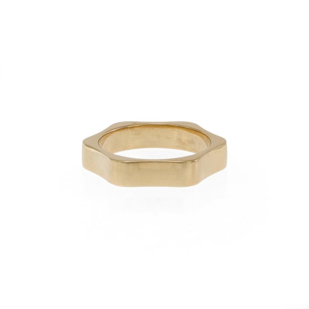 Montblanc Star 18k Yellow Gold Wave Band Ring Size 63 (1 of 4)