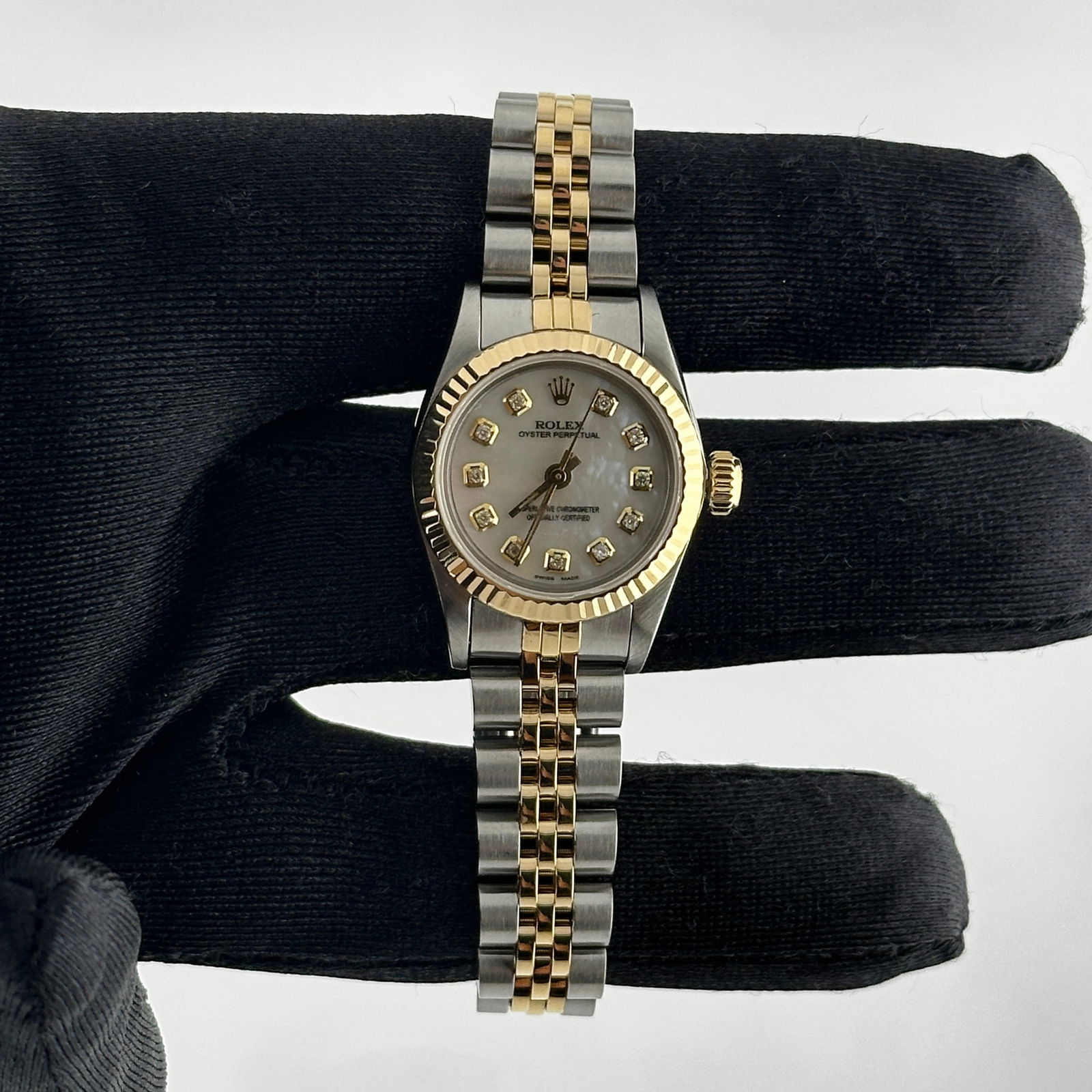 Ladies Jubilee Bracelet Oyster Perpetual Ref 67193 With Aftermarket White MOP Diamond Dial (1 of 3)