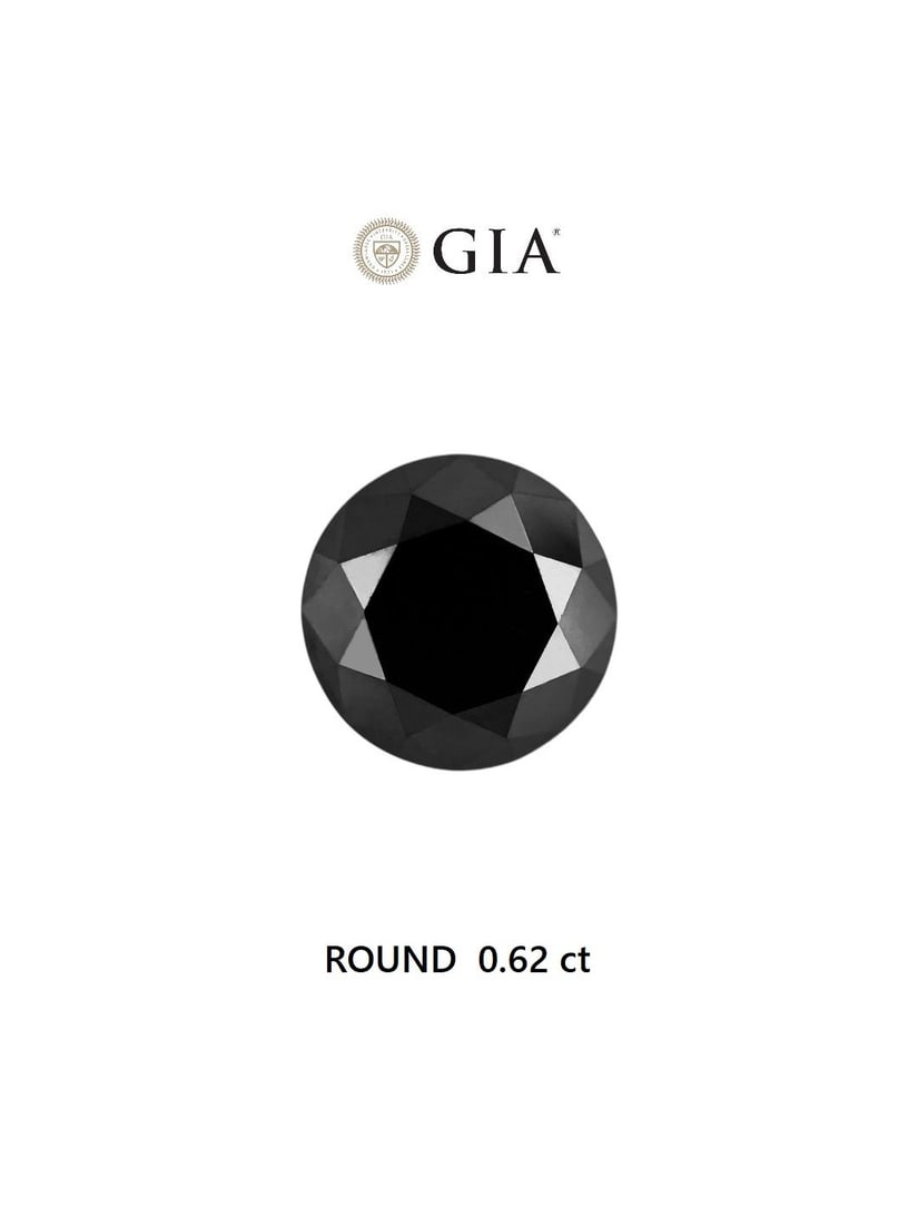 Loose Diamond - ROUND 0.62ct Fancy Black VVS2: Loose Diamond - ROUND 0.62ct Fancy Black VVS2 Source: Natural Shape: ROUND Carats: 0.62 Color: Fancy Black Certification: GIA Video: