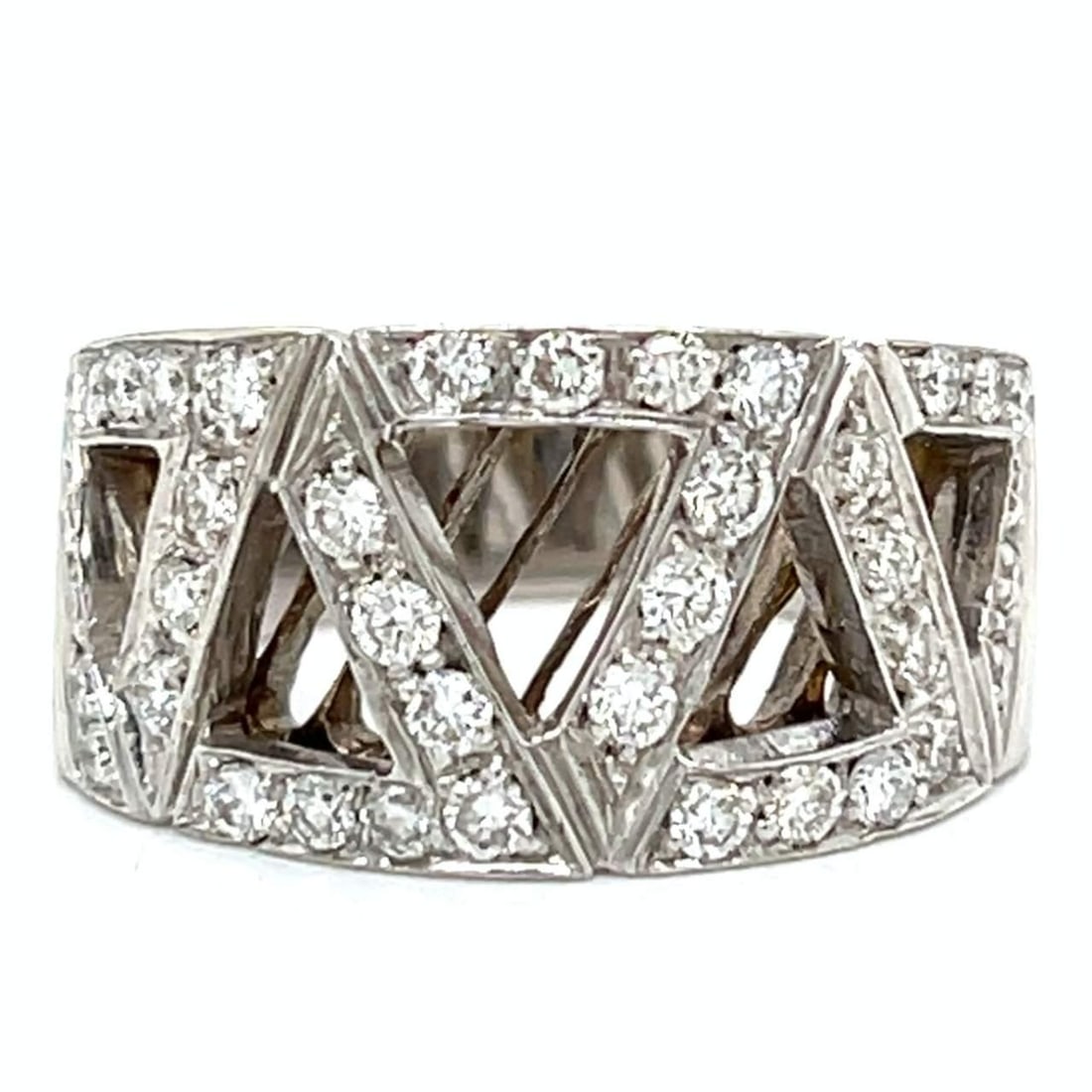 18K White Gold 1.55 Ct Diamond Ring with 39 F-G VVS-VS Diamonds (1 of 4)