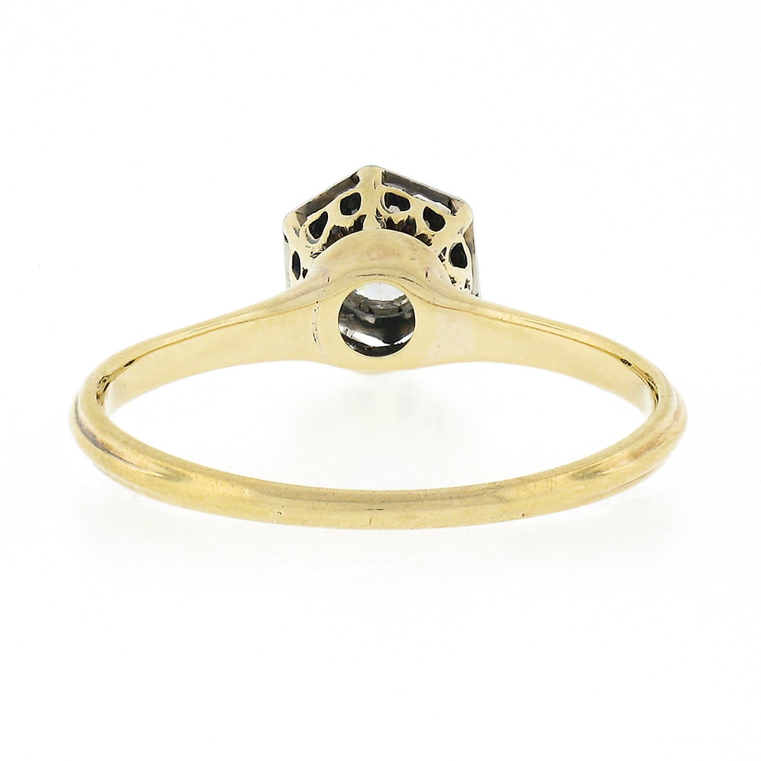 Antique Edwardian 14k Two Tone Gold Diamond Engagement Ring (1 of 2)