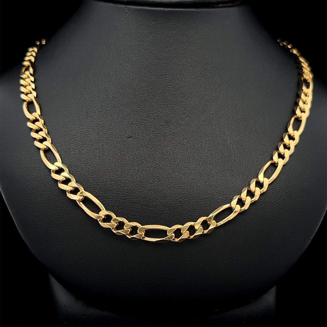 19.2K Yellow Gold 22 Inch Figaro Link Chain Necklace (1 of 6)