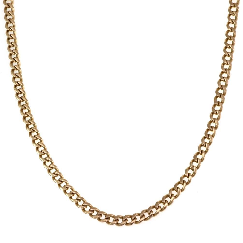 Elegant 14k Yellow Gold 5mm Cuban Link Necklace 25.5in (1 of 4)