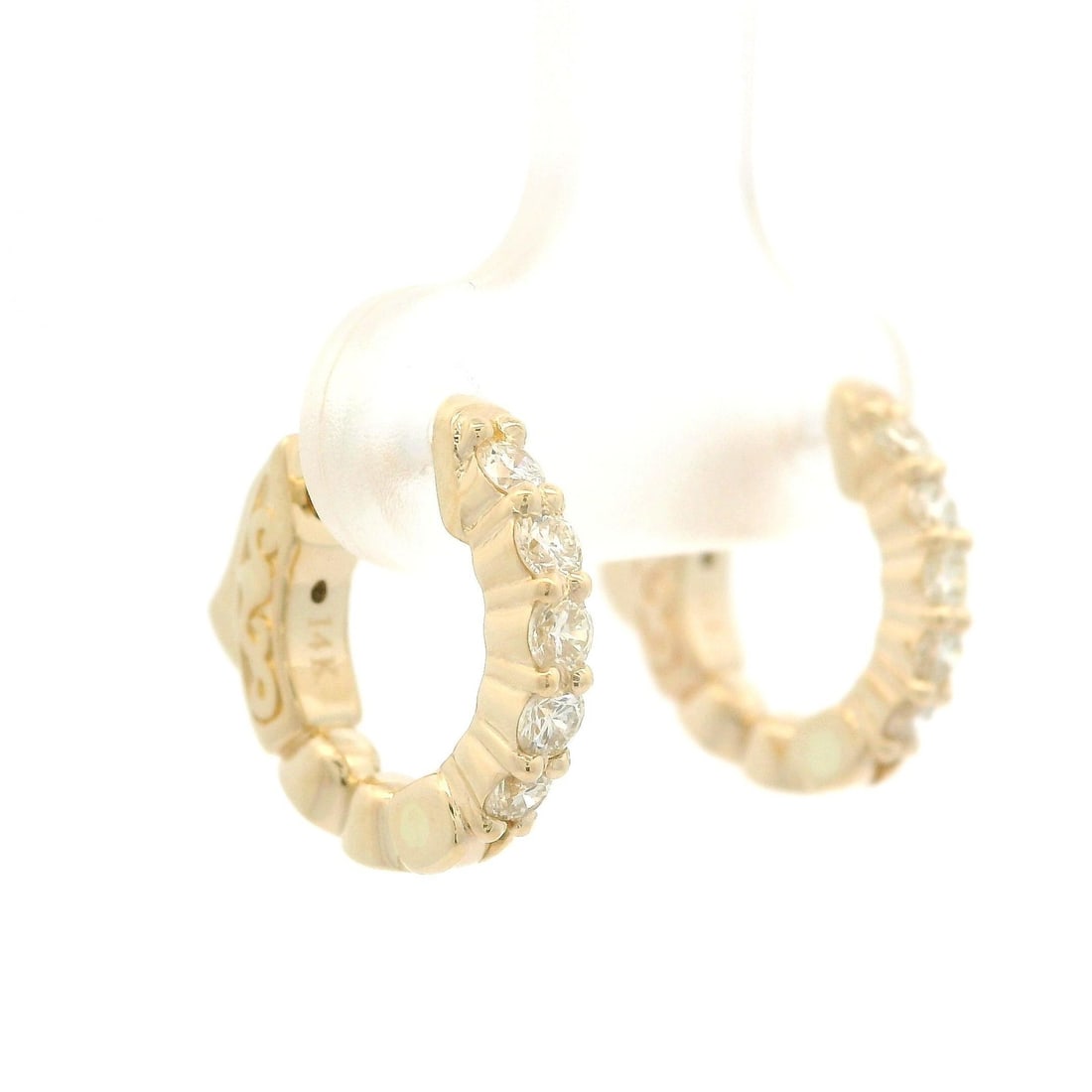 New 14k Gold 0.40ctw Diamond Petite Huggie Hoop Earrings (1 of 9)