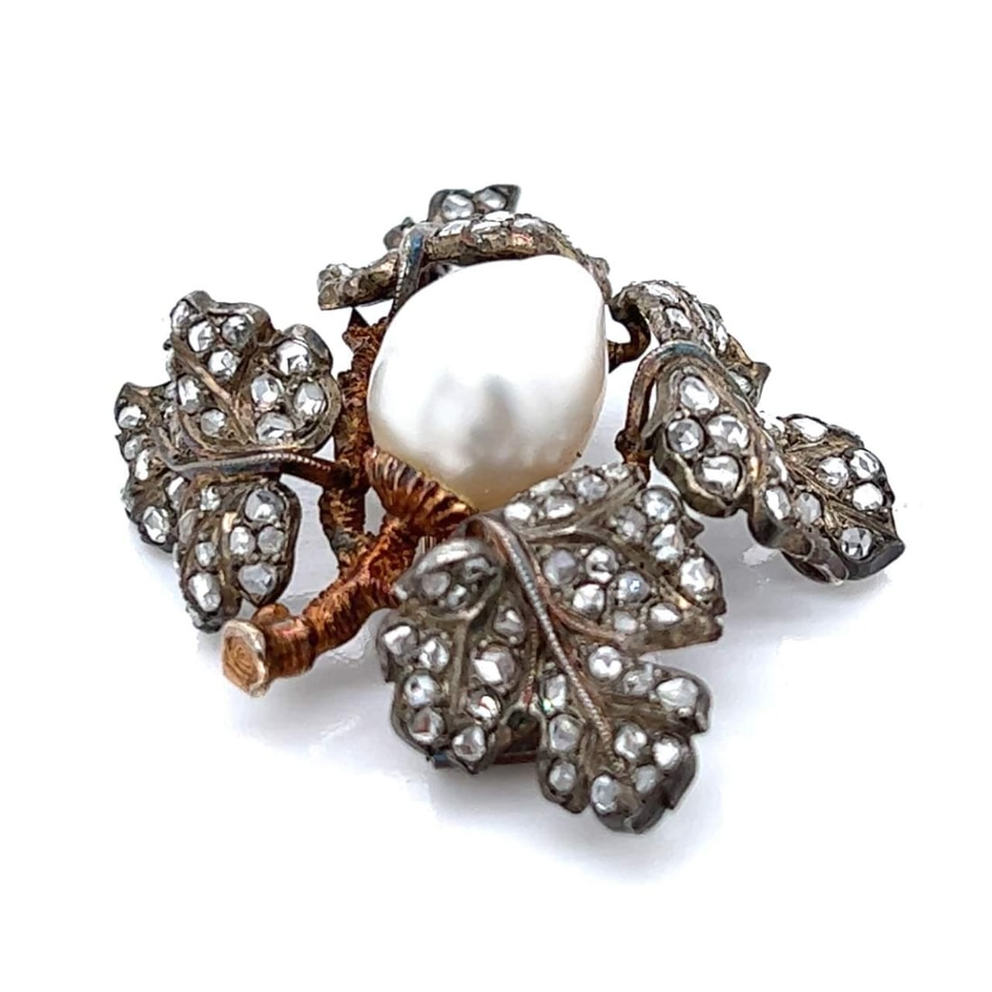 BUCCELLATI 18K Gold Diamond Pearl Brooch 4.00 Ct (1 of 4)