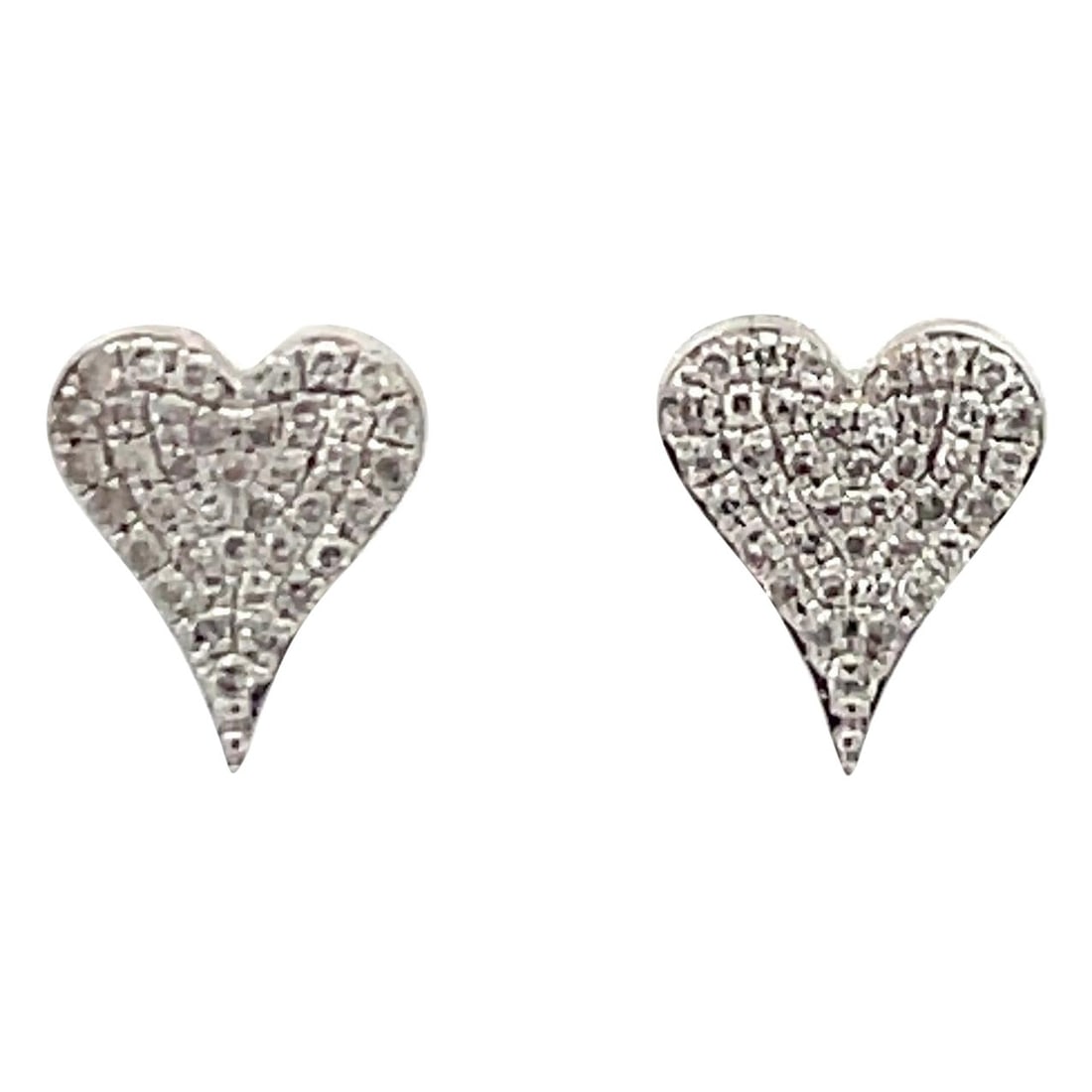 Harbor Diamonds Mini Diamond Heart Studs 0.20ct 14K White Gold Contemporary: Harbor Diamonds Mini Diamond Heart Studs 0.20ct 14K White Gold Contemporary These exquisite Mini Diamond Heart Stud Earrings feature 78 round brilliant diamonds totaling 0.20 carats, set in luxurious