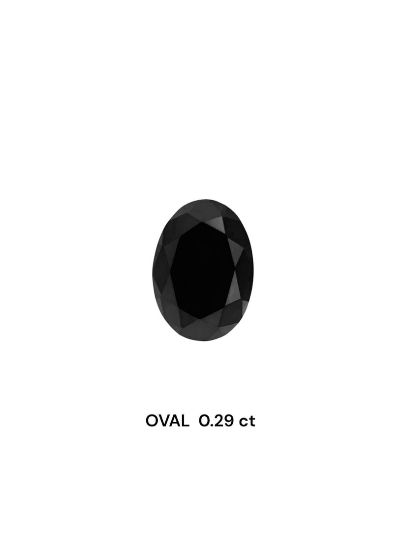 Loose Diamond - OVAL 0.29ct Fancy Black VVS2: Loose Diamond - OVAL 0.29ct Fancy Black VVS2 Source: Natural Shape: OVAL Carats: 0.29 Color: Fancy Black Certification: NONE Video: