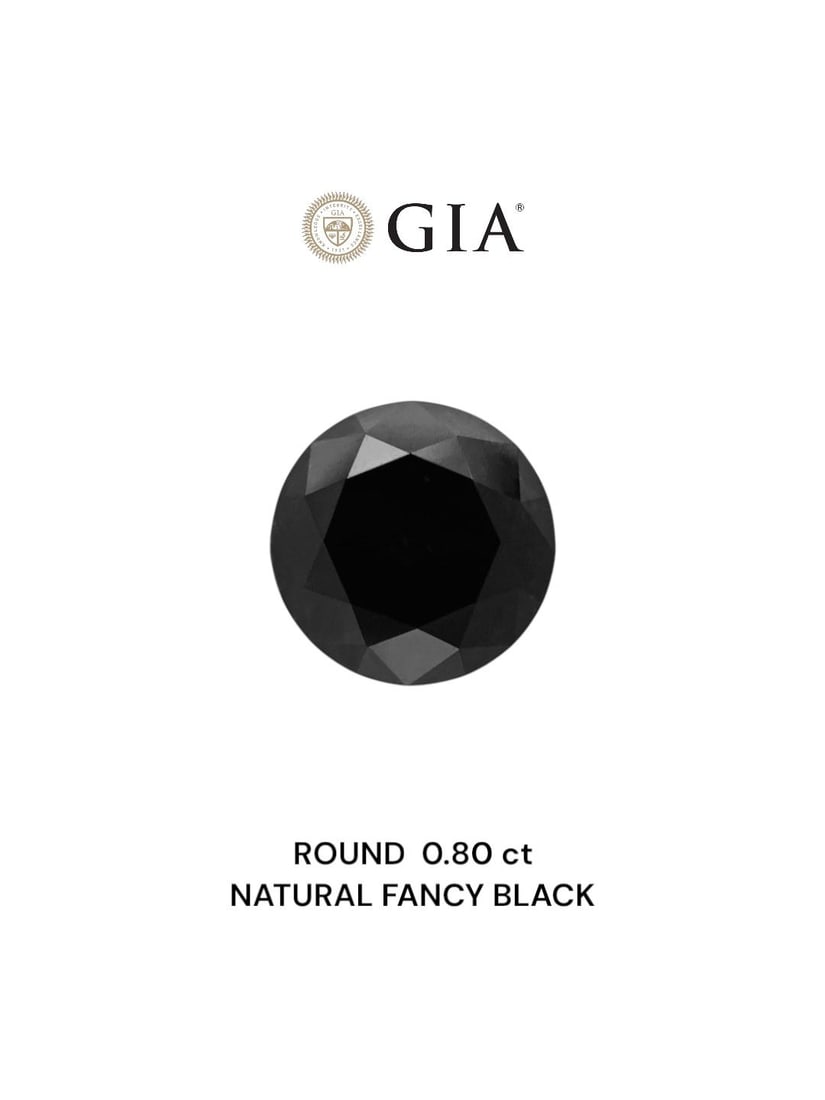 Loose Diamond - ROUND 0.8ct Fancy Black VVS2: Loose Diamond - ROUND 0.8ct Fancy Black VVS2 Source: Natural Shape: ROUND Carats: 0.8 Color: Fancy Black Certification: GIA Video: