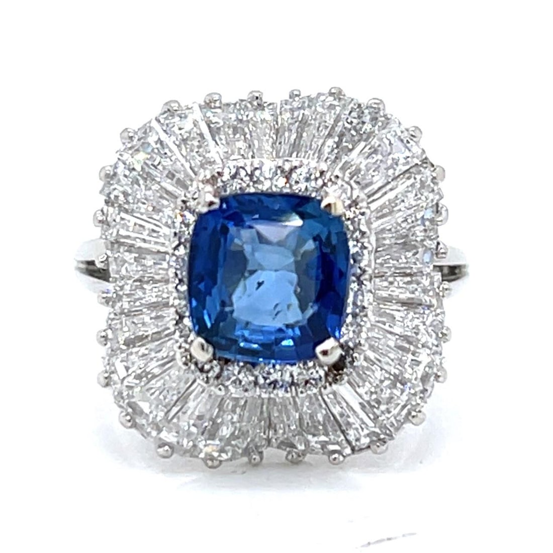 Sapphire and Diamond Ring in Platinum with 2.06 Carat Center Stone (1 of 4)