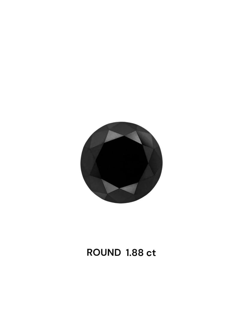 Loose Diamond - ROUND 1.88ct Black: Loose Diamond - ROUND 1.88ct Black Source: Natural Shape: ROUND Carats: 1.88 Color: Black Certification: IGI Video: