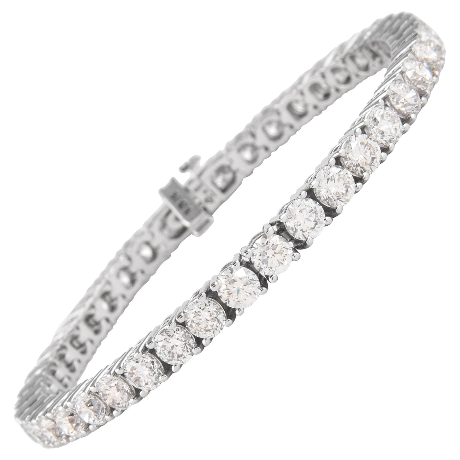 12.86ct G VS Diamond Tennis Bracelet 18k White Gold 7in (1 of 4)
